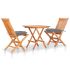 Set mobilier bistro cu perne antracit, 3 piese, lemn masiv tec GartenMobel Dekor