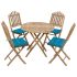 Set mobilier de exterior pliabil, cu perne, 5 piese, bambus GartenMobel Dekor
