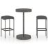 Set mobilier bar de grădină, cu perne, 3 piese, gri, poliratan GartenMobel Dekor
