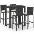 Set mobilier bar de exterior cu perne, 7 piese, negru poliratan GartenMobel Dekor