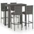 Set mobilier bar de exterior cu perne, 7 piese, negru poliratan GartenMobel Dekor