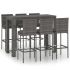 Set mobilier bar de exterior cu perne, 7 piese, negru poliratan GartenMobel Dekor
