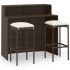 Set mobilier bar de grădină cu perne, 4 piese, maro GartenMobel Dekor