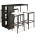 Set mobilier bar de grădină cu perne, 5 piese, negru, poliratan GartenMobel Dekor