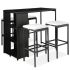 Set mobilier bar de grădină cu perne, 5 piese, negru, poliratan GartenMobel Dekor