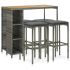 Set mobilier bar de grădină cu perne, 5 piese, negru, poliratan GartenMobel Dekor