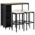 Set mobilier bar de grădină cu perne, 5 piese, negru, poliratan GartenMobel Dekor