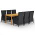 Set mobilier de grădină, 9 piese, negru GartenMobel Dekor