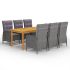 Set mobilier de grădină, 9 piese, negru GartenMobel Dekor