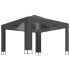 Pavilion cu acoperiș dublu si lumini LED, antracit, 3x3 m GartenMobel Dekor