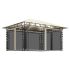 Pavilion cu plasă anti-țânțari si lumini LED, gri taupe, 4x3x2,73 m GartenMobel Dekor