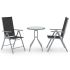Set mobilier bistro, 3 piese, negru, aluminiu și textilenă GartenMobel Dekor