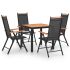 Set mobilier de grădină, 9 piese, negru, aluminiu GartenMobel Dekor