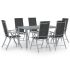 Set mobilier de grădină, 7 piese, argintiu și negru, aluminiu GartenMobel Dekor