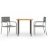Set mobilier de grădină, 3 piese, negru, poliratan GartenMobel Dekor