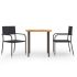 Set mobilier de grădină, 3 piese, negru, poliratan GartenMobel Dekor