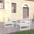 Set mobilier de grădină, 4 piese, alb, lemn masiv de pin GartenMobel Dekor