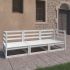 Canapea de grădină cu 3 locuri, alb, lemn masiv de pin GartenMobel Dekor