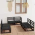 Set mobilier de grădină, 6 piese, negru, lemn masiv de pin GartenMobel Dekor