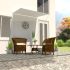 Copertină retractabilă, albastru și alb, 150 x 150 cm GartenMobel Dekor