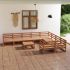 Set mobilier grădină cu perne, 10 piese, negru, lemn masiv pin GartenMobel Dekor
