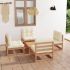 Set mobilier de grădină, 5 piese, negru, lemn masiv de pin GartenMobel Dekor