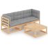 Set mobilier grădină cu perne, 4 piese, lemn masiv pin GartenMobel Dekor