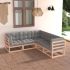 Set mobilier de grădină, 5 piese, gri, lemn masiv de pin GartenMobel Dekor