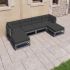 Set mobilier grădină cu perne, 6 piese, gri, lemn masiv de pin GartenMobel Dekor
