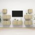 Set de dulapuri TV, 8 piese, gri beton, lemn prelucrat GartenMobel Dekor