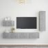 Set de dulapuri TV, 4 buc., gri beton, lemn prelucrat GartenMobel Dekor