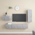 Set de dulapuri TV, 4 buc., gri beton, lemn prelucrat GartenMobel Dekor