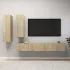 Set dulap TV 4 piese montat pe perete Stejar artizanal GartenMobel Dekor
