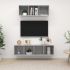 Set de dulapuri TV, 2 piese, gri extralucios, lemn prelucrat GartenMobel Dekor