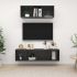 Set de dulapuri TV, 2 piese, gri extralucios, lemn prelucrat GartenMobel Dekor