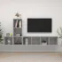 Set de dulapuri TV, 3 piese, gri beton, lemn prelucrat GartenMobel Dekor