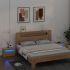 Noptiere cu LED-uri, 2 buc., stejar sonoma, 60x35x40 cm GartenMobel Dekor