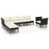 Set mobilier grădină, 7 piese, gri, poliratan și lemn eucalipt GartenMobel Dekor