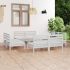 Set mobilier de grădină, 8 piese, negru, lemn masiv de pin GartenMobel Dekor