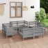 Set mobilier de grădină, 9 piese, gri, lemn masiv de pin GartenMobel Dekor