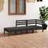 Set mobilier de grădină, 3 piese, negru, lemn masiv de pin GartenMobel Dekor