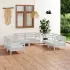 Set mobilier de grădină, 6 piese, alb, lemn masiv de pin GartenMobel Dekor