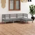 Set mobilier de grădină, 4 piese, negru, lemn masiv de pin GartenMobel Dekor