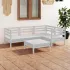 Set mobilier de grădină, 5 piese, alb, lemn masiv de pin GartenMobel Dekor