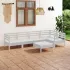Set mobilier de grădină, 6 piese, alb, lemn masiv de pin GartenMobel Dekor