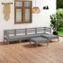 Set mobilier de grădină, 6 piese, negru,lemn masiv de pin GartenMobel Dekor