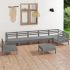Set mobilier de grădină, 8 piese, gri, lemn masiv de pin GartenMobel Dekor