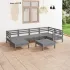 Set mobilier de grădină, 7 piese, negru, lemn masiv de pin GartenMobel Dekor
