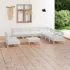 Set mobilier de grădină, 10 piese, alb, lemn masiv de pin GartenMobel Dekor