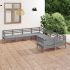 Set mobilier de grădină, 8 piese, gri, lemn masiv de pin GartenMobel Dekor